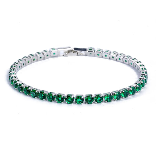 Pulsera de tenis de circonita cúbica de 4 mm con cadena de eslabones para mujer 