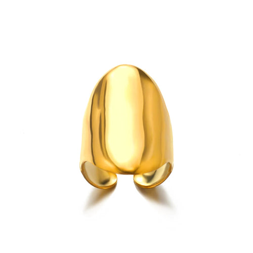 Anillos de acero inoxidable 316L para mujer, color dorado, nunca se decoloran, de lujo. 