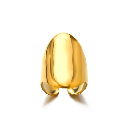 Anillos de acero inoxidable 316L para mujer, color dorado, nunca se decoloran, de lujo. 