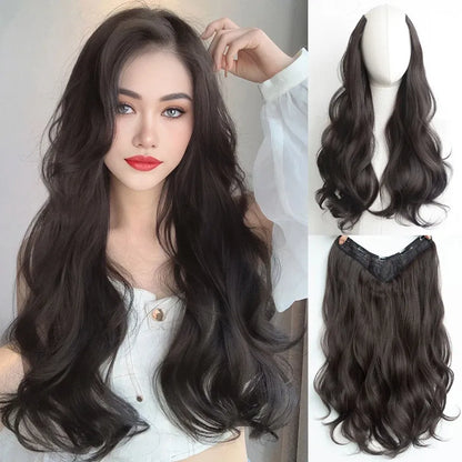 Color: P4/27 - AOSI Part Synthetic Clip In Hair Extension Long Thick Curly Natural Blonde Flase Hair Hairpieces For Women Heat Resistant