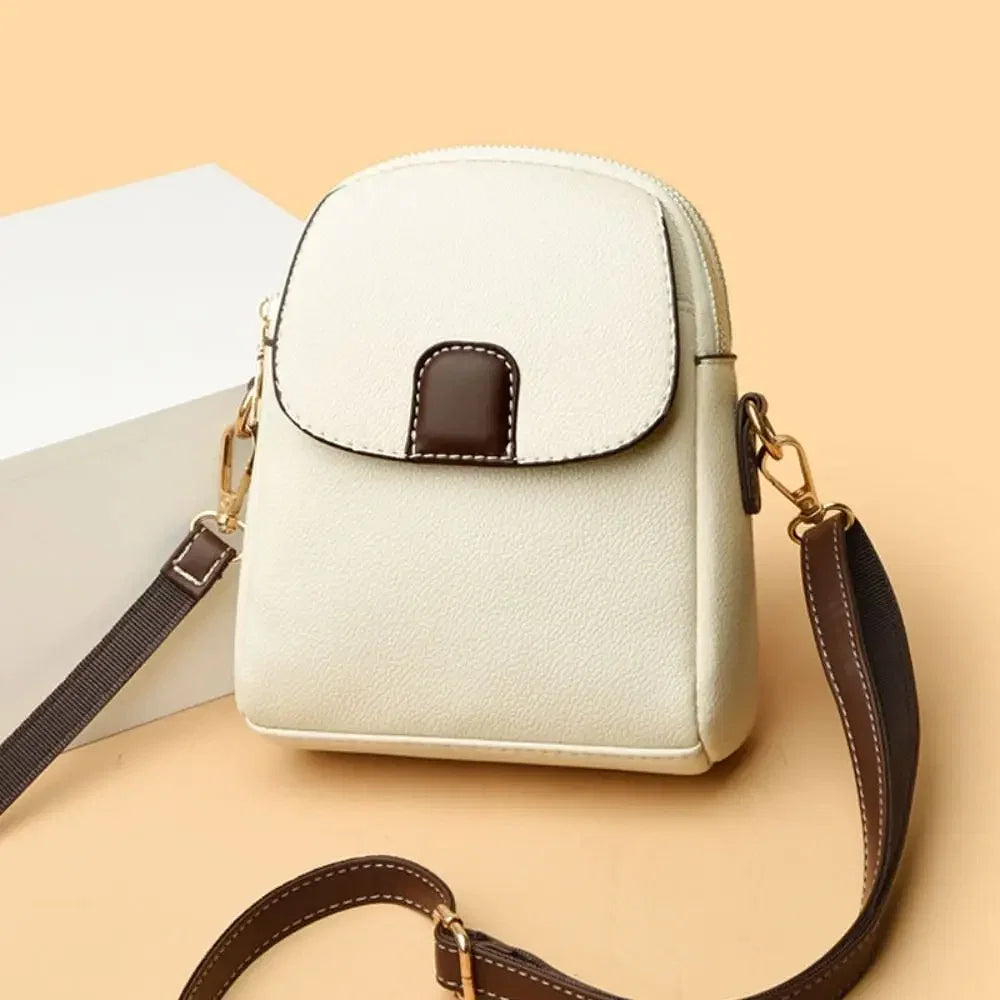 Color: Beige - Mini Square Bags Bag Versatile Crossbody Shoulder Bag Casual Trendy Leather Bag Cellphone Bag for Women Girl