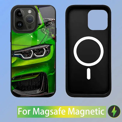 Color: GRAY, Material: Neoprene - Cool Sport Car B-BMW Phone Case For iPhone 16,15,14,13,12,11,Plus,Pro,Max Mini Magsafe Magnetic Wireless Charging