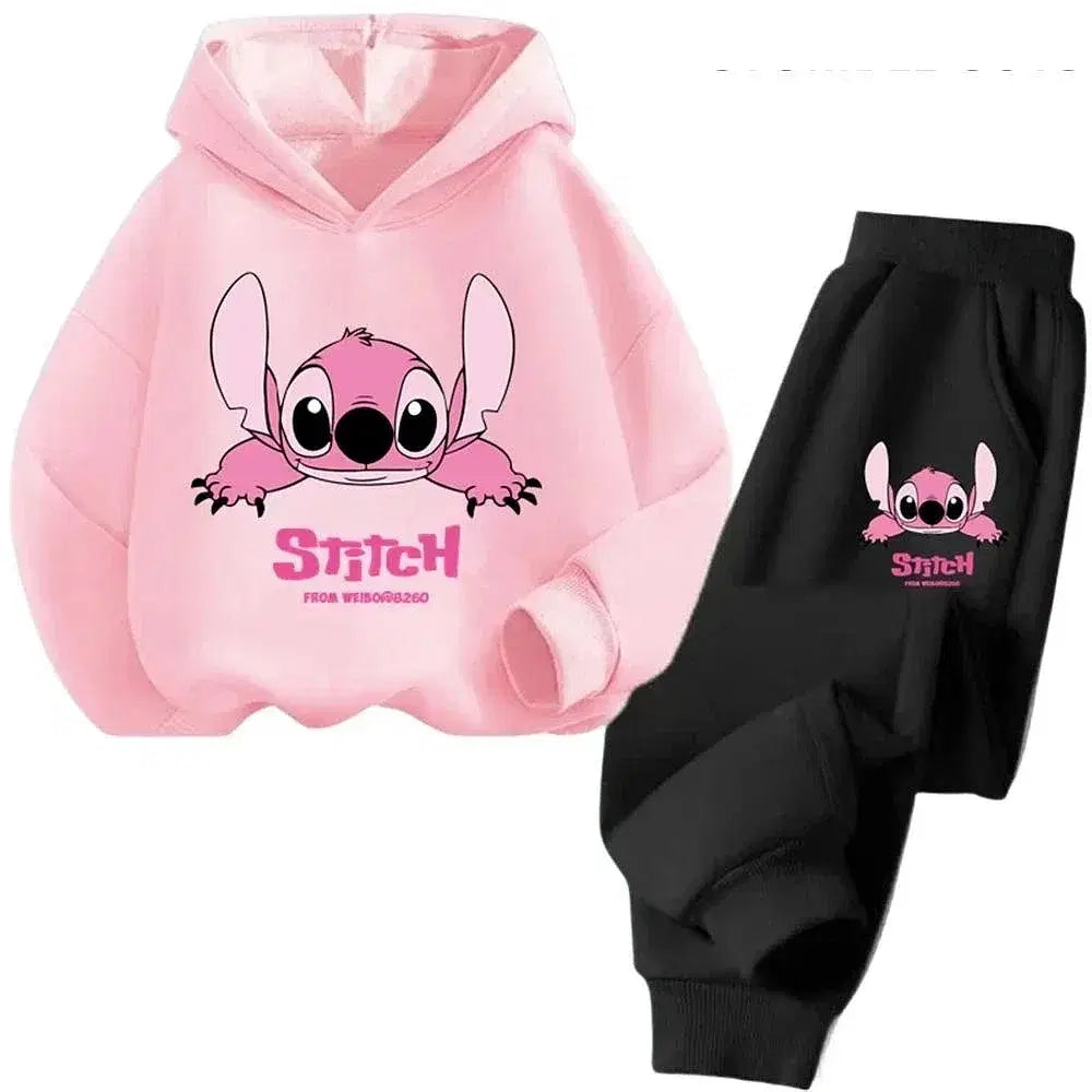 Color: Khaki, Kid Size: 2T - Children Hoodies Stitch Kawaii Fashion Pullover Sweatshirt Anime Trucksuit Manga Cartoons Girls Boy Kids Autumn Casual Clothes