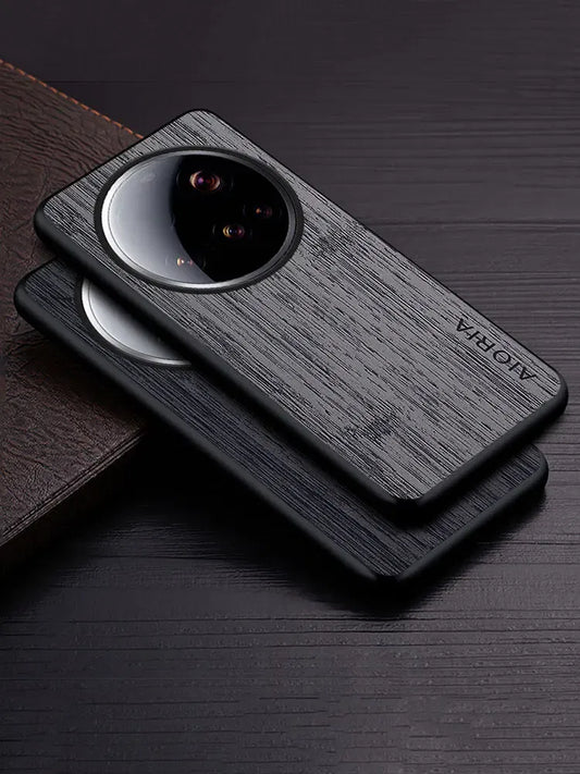 Color: negro, Compatibilidad por modelo: xiaomi 15 ultra - Funda para Xiaomi 15 Ultra Funda de cuero con patrón de madera de bambú Funda de lujo para xiaomi 15 Ultra funda Coque