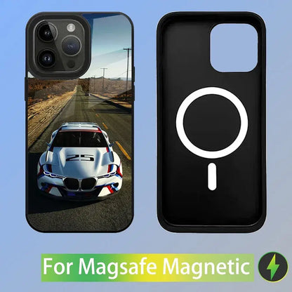 Color: GRAY, Material: Neoprene - Cool Sport Car B-BMW Phone Case For iPhone 16,15,14,13,12,11,Plus,Pro,Max Mini Magsafe Magnetic Wireless Charging