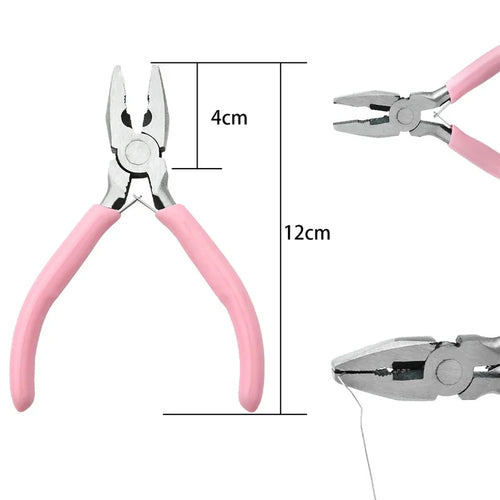Cute Pink Color Handle Anti-slip Splicing and Fixing Jewelry Pliers
