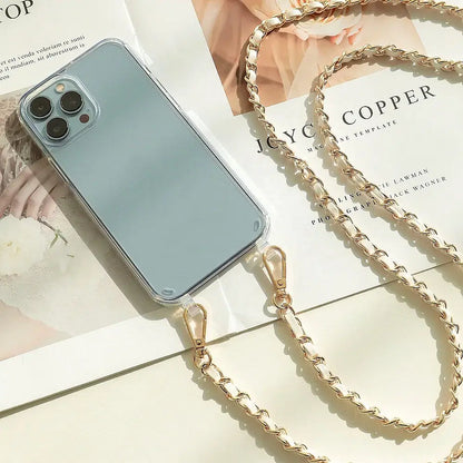 Color: Beige, Bundle: Case & Strap, Material: ABS - Crossbody Lanyard Necklace Pearl Bracelet Phone Case with Chain for Iphone 13 12 14 Pro Max 15 X XS 6S 7 8 Plus Cover with Strap
