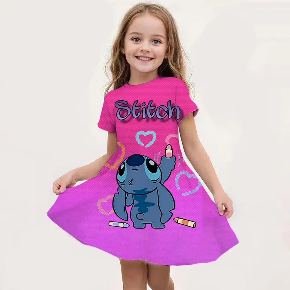 Color: Gold, Ships From: CHINA, Kid Size: 6 - Hot Sale Kids Girl Cosplay Snow Queen Top Disney Lilo & Stitch Princess Dress for 2-14 Years Girls Birthday Party Dresses
