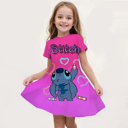 Color: Gold, Ships From: CHINA, Kid Size: 6 - Hot Sale Kids Girl Cosplay Snow Queen Top Disney Lilo & Stitch Princess Dress for 2-14 Years Girls Birthday Party Dresses