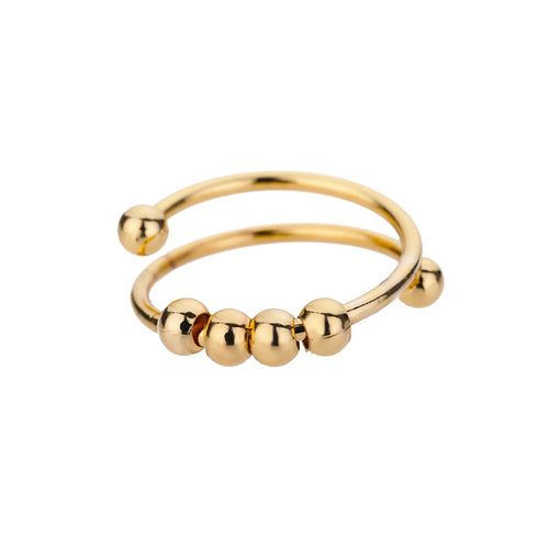 Anillos de acero inoxidable 316L para mujer, color dorado, nunca se decoloran, de lujo. 