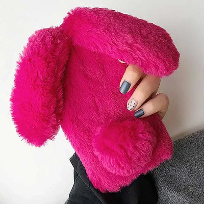 Color: PURPLE, Material: Vinyl - Warm Plush Rabbit Fluffy fur Cover for Samsung A15 A25 A35 A55 A14 A24 A34 A54 A13 A23 A33 A53 A12 A22 A32 A52 A51 Phone Case
