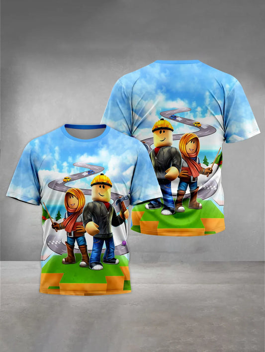 Color: Gris oscuro, Talla infantil: 2T - Ropa estampada para bebés de 5 a 14 años, ropa de exterior para niños - Juego 3D popular, camisetas para niños y niñas - RR-ROBLOXES -