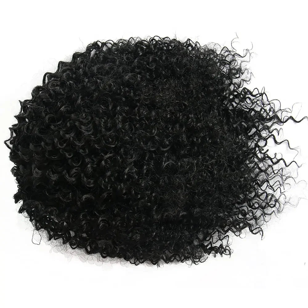 Color: T1B/30, Stretched Length: 20inches - Synthetic Short Afro Kinky Curly Ponytail Hair Piece for African American Ponytail Extension Afro Kinky Curly Ponytail for Women