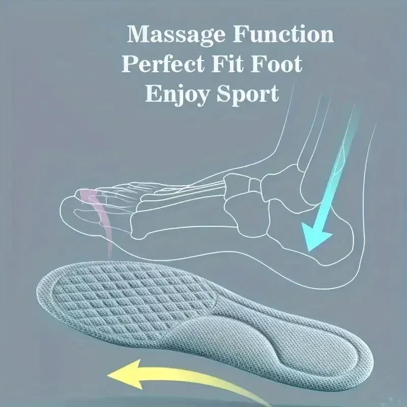 1pair 5D Sports Insoles  invisible inner raised insole for male and