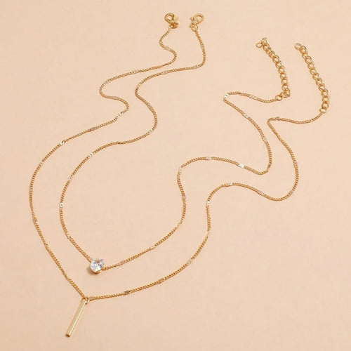 Multi-layer Five-pointed Star Heart Shape Water Drop Pendant Chain