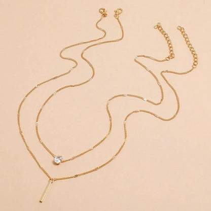 Multi-layer Five-pointed Star Heart Shape Water Drop Pendant Chain