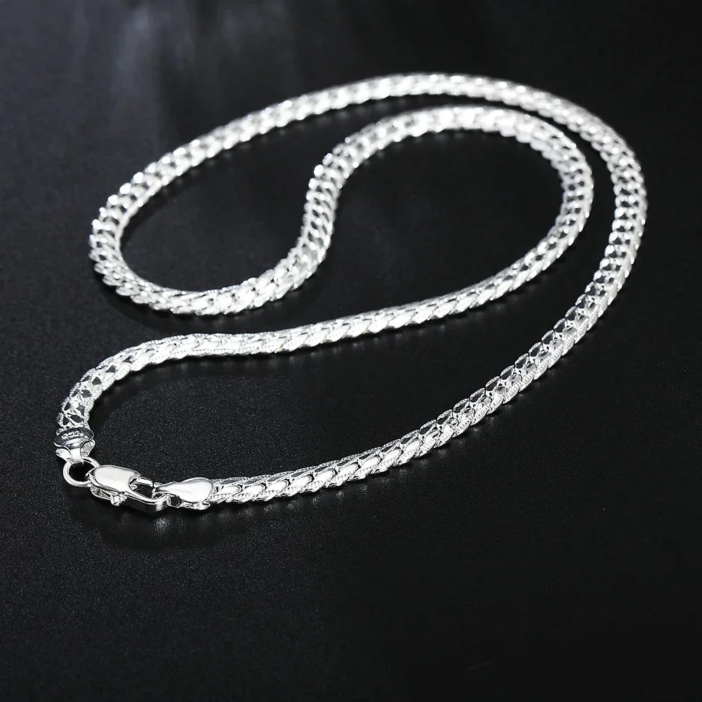 20-60cm Silver Color Luxury Brand Design Noble 6mm Necklace Chain For