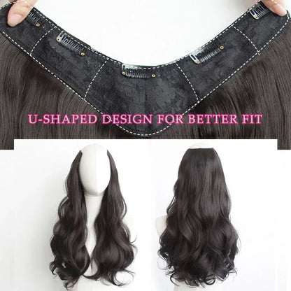 Color: P4/27 - AOSI Part Synthetic Clip In Hair Extension Long Thick Curly Natural Blonde Flase Hair Hairpieces For Women Heat Resistant