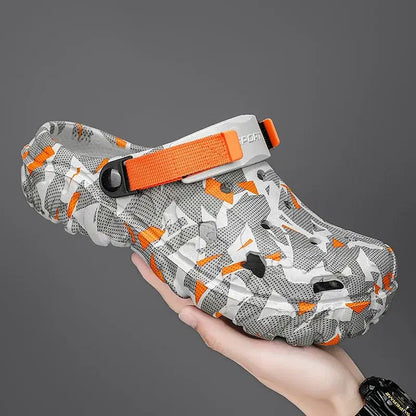 Color: Yellow, Shoe Size: 43 - Fashion Garden Shoes Men's Clogs Slippers Sandal Flat Camouflage Sandals Male Sneakers Outdoor Flip Flops Home Clogs