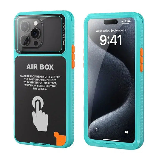 Color: Blue, Material: PU - IP68 Waterproof Phone Case For iPhone 15 14 13 12 Pro Max Plus Underwater Taking Shockproof Dustproof Swimming Diving Cover