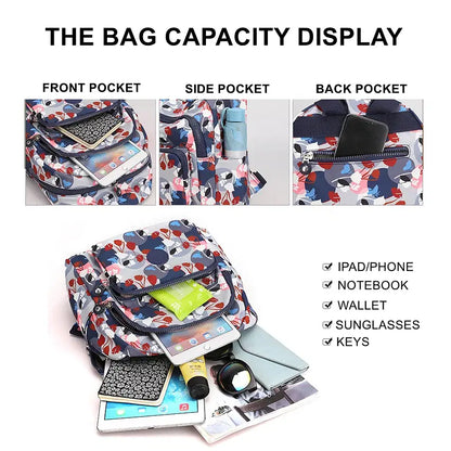 Color: Brown - Printing Backpack for Women Travel High Capacity Waterproof College Backpack Trendy Women Laptop School Bags Cute Girl