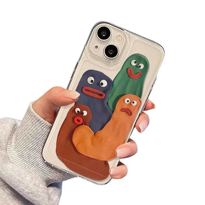 Color: Beige, Material: PP - Funny Silly Putty Phone Case For iPhone 11 12 13 14 15 16 Pro Max XR X XS Mini 8 7 Plus SE 2020 Fashion Clear Case