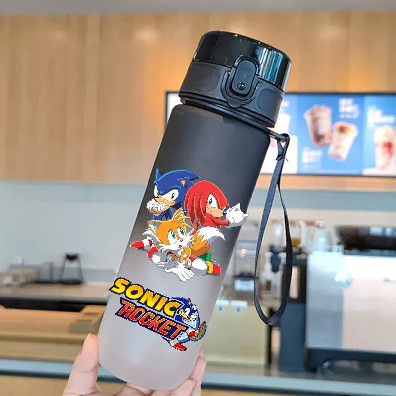 Color: Silver - new Sonic the Hedgehog Frosted Progressive Color Water Child Cup Outdoor Large Capacity Sport Flip Cover Drinking Birthday gift