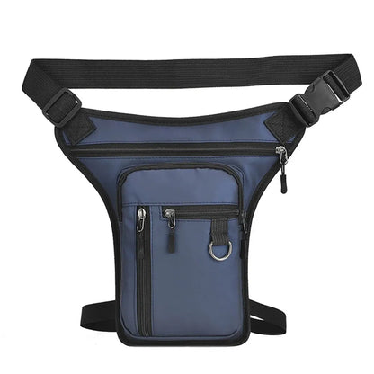 Color: Blue - Men Drop Leg Bag Waist Bag Waterproof Men Fanny Pack Phone Purse Motorcycle Riding Shoulder Cross Body Thigh Hip Belt Waist Bags