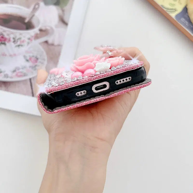 Color: Silver, Material: Microfiber - Wallet Glitter Case For Samsung Galaxy S24 FE S23 Ultra S22 Plus S21 S20 A13 A14 A15 A16 A53 A54 A55 A34 Flip Luxury Leather