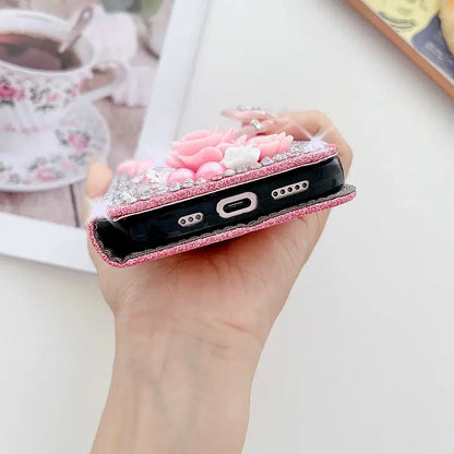 Color: Silver, Material: Microfiber - Wallet Glitter Case For Samsung Galaxy S24 FE S23 Ultra S22 Plus S21 S20 A13 A14 A15 A16 A53 A54 A55 A34 Flip Luxury Leather