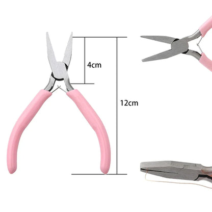 Cute Pink Color Handle Anti-slip Splicing and Fixing Jewelry Pliers