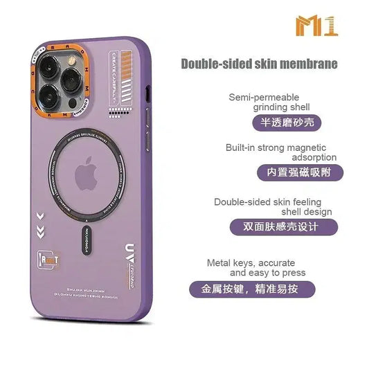 Color: black, Material: EVA - Matte Magnetic Phone Case For iPhone 12 13 14 15 16 Pro Max Megsafe Wireless Charge Frosted Back Metal Lens Frame Buttons Cover