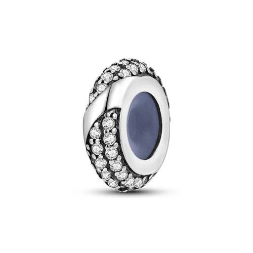 Dijes de cuentas espaciadoras de silicona de plata de ley 925 para joyería 