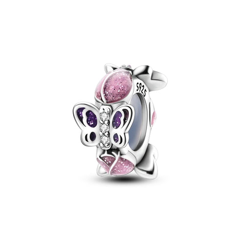 Dijes de cuentas espaciadoras de silicona de plata de ley 925 para joyería 