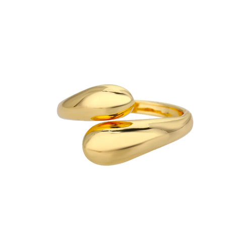 Anillos de acero inoxidable 316L para mujer, color dorado, nunca se decoloran, de lujo. 