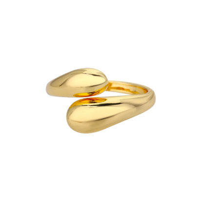 Anillos de acero inoxidable 316L para mujer, color dorado, nunca se decoloran, de lujo. 