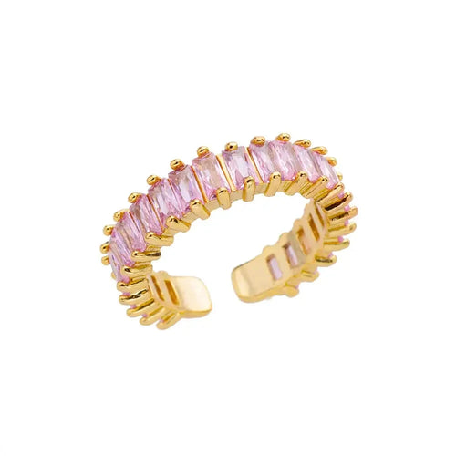 Anillos de acero inoxidable 316L para mujer, color dorado, nunca se decoloran, de lujo. 