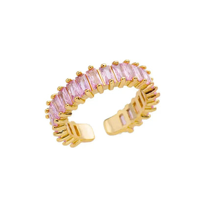 Anillos de acero inoxidable 316L para mujer, color dorado, nunca se decoloran, de lujo. 