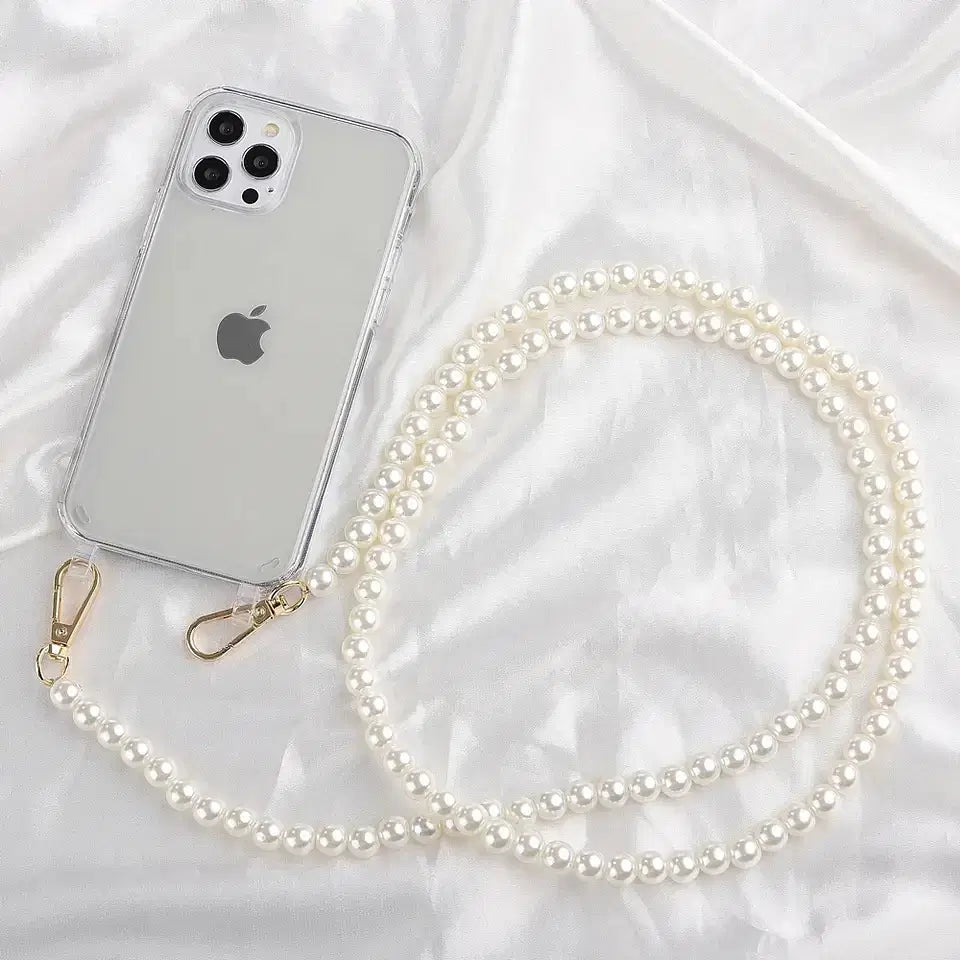 Color: Maroon, Bundle: Case & Strap, Material: Cotton Fabric - Crossbody Lanyard Necklace Pearl Bracelet Phone Case with Chain for Iphone 13 12 14 Pro Max 15 X XS 6S 7 8 Plus Cover with Strap