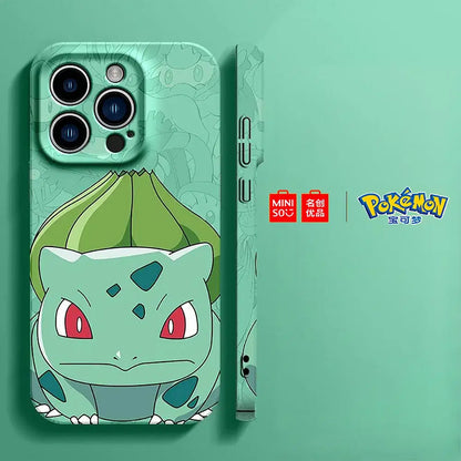 Color: GRAY, Material: Carbon Fiber - Miniso Pokemon Collaboration Pikachu Gengar Phone Case For iPhone 15 14 13 11 12 16 Pro Max Plus X XR Girl Silicone Phone Case