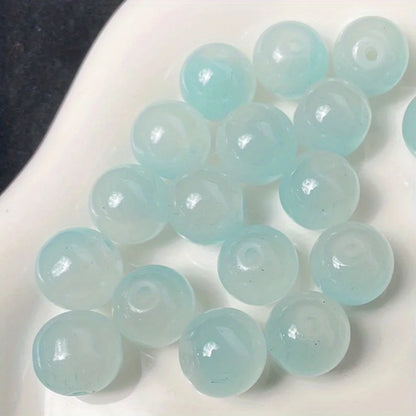 8mm/50pcs Sweet Style Dual Color Glass Loose Beads For Handmade DIY
