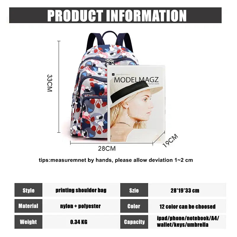 Color: Brown - Printing Backpack for Women Travel High Capacity Waterproof College Backpack Trendy Women Laptop School Bags Cute Girl