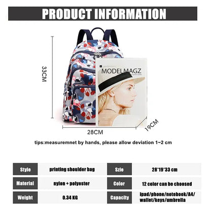 Color: Brown - Printing Backpack for Women Travel High Capacity Waterproof College Backpack Trendy Women Laptop School Bags Cute Girl