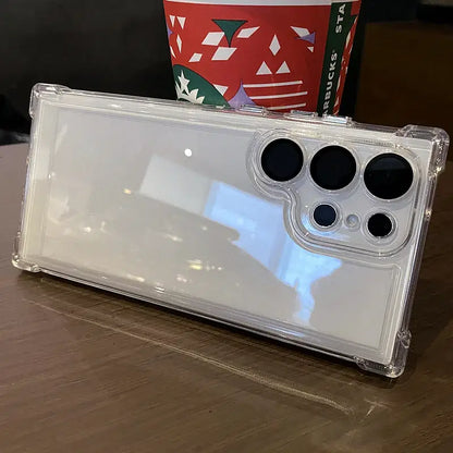 Color: PURPLE, Material: Plastic - Luxury Shockproof Clear Acrylic Case For Samsung Galaxy S24 S23 FE S22 Plus S24 Ultra A34 A54 A15 A25 A35 A55 A53 5G Hard Cover