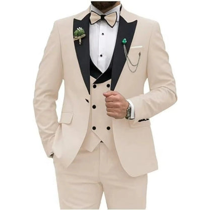 Color: army green, Size: XXS - Men Suit Colorful Luxury Blazer Vest And Pant Sets 3 Piece Birthday Dress Business  Prom Evening Party Costumes High Quality