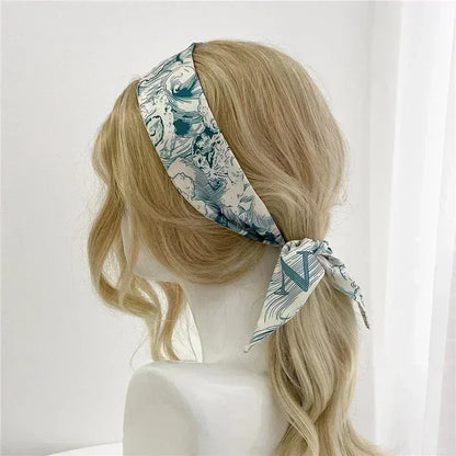 Color: Yellow, Size: XXS - Fashion Skinny Scarf Women Luxury letter Printing Tie Bag Handle Ribbon Hair Band Women's Headscarf New Lady Design Silk Scarves