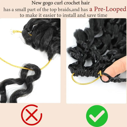 Color: #30, Stretched Length: 12inches, Bulk Buy: 3Pcs/Lot - Box Gogo Curl Crochet Hair for Black Women Pre looped Short Ocean Wave Crochet Hair Water Wave Beach Curl Crochet Braiding Hair