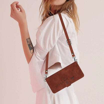 Color: Purple Pink, Ships From: CHINA, Material: ABS - Love Heart Strap Leather Crossbody Phone Wallet Case Book Stand For Google Pixel 8 7 Pro 8A 7A 6A Girls Cute Shoulder Cover