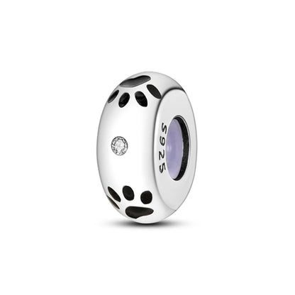 Dijes de cuentas espaciadoras de silicona de plata de ley 925 para joyería 