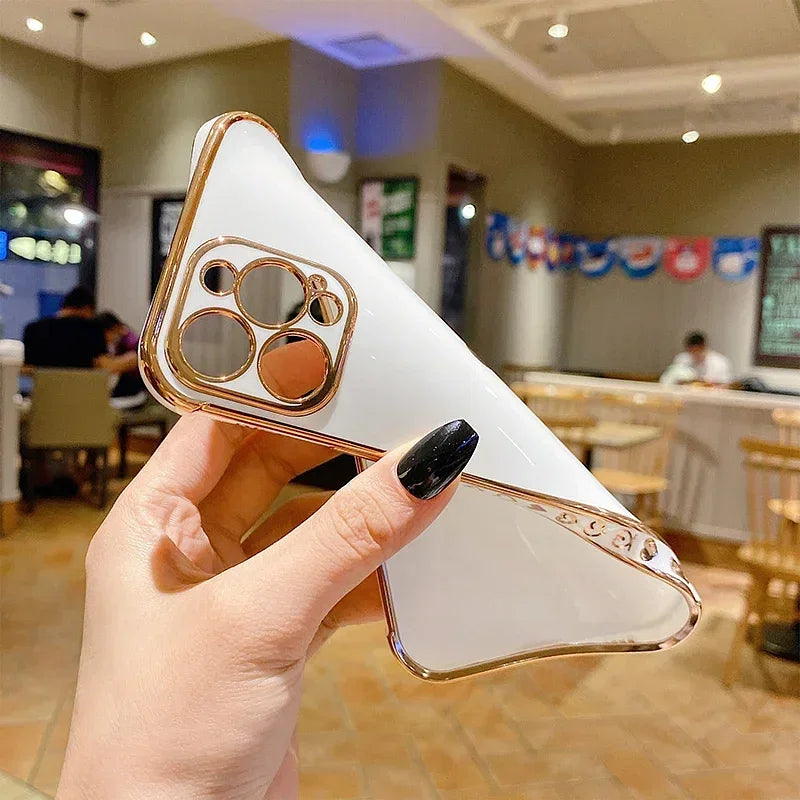 Color: Orange, Compatible-Phone Models: For iPhone 14 Plus, Ships From: CN - Electroplating Side Love Heart Phone Case For IPhone 16 15 14 13 12 11 Pro Max XR 8 Plus SE2/SE3 Shockproof Back Cover